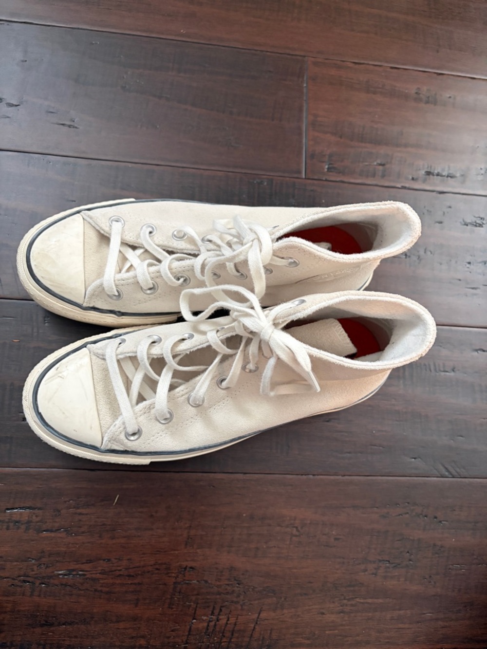 Converse suede Platform Chuck Taylor High-Top Sneakers in Natural grey 90’s Y2K - Picture 5 of 9